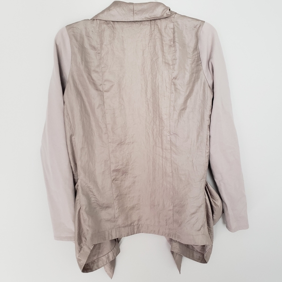 Vivienne Tam Gold Champagne Draped Boho Jacket - Picture 11 of 11